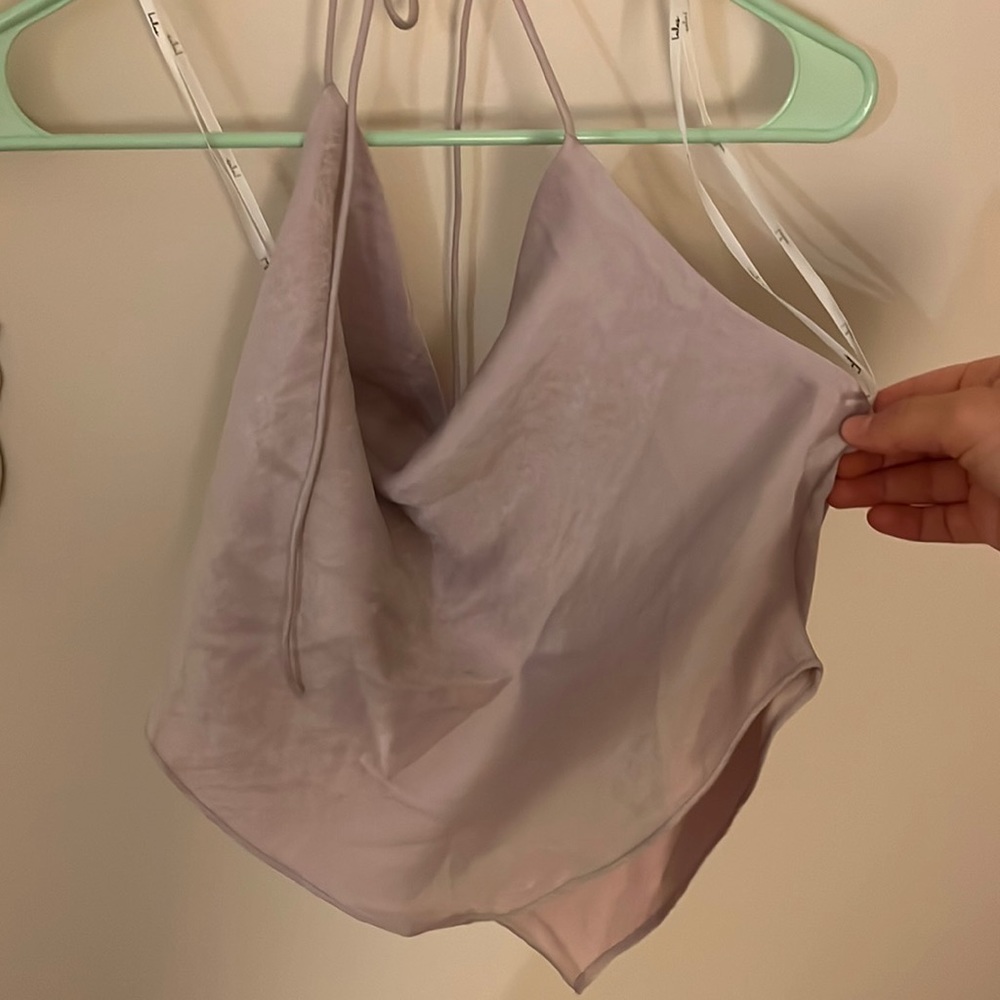 Lavender Lulu’s satin handkerchief top